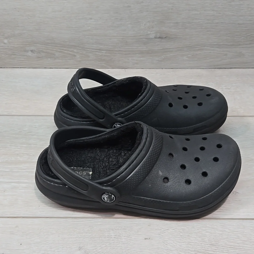Crocs Kids Big Junior Black Clogs Mule Shoes Sz J3 Outdoor